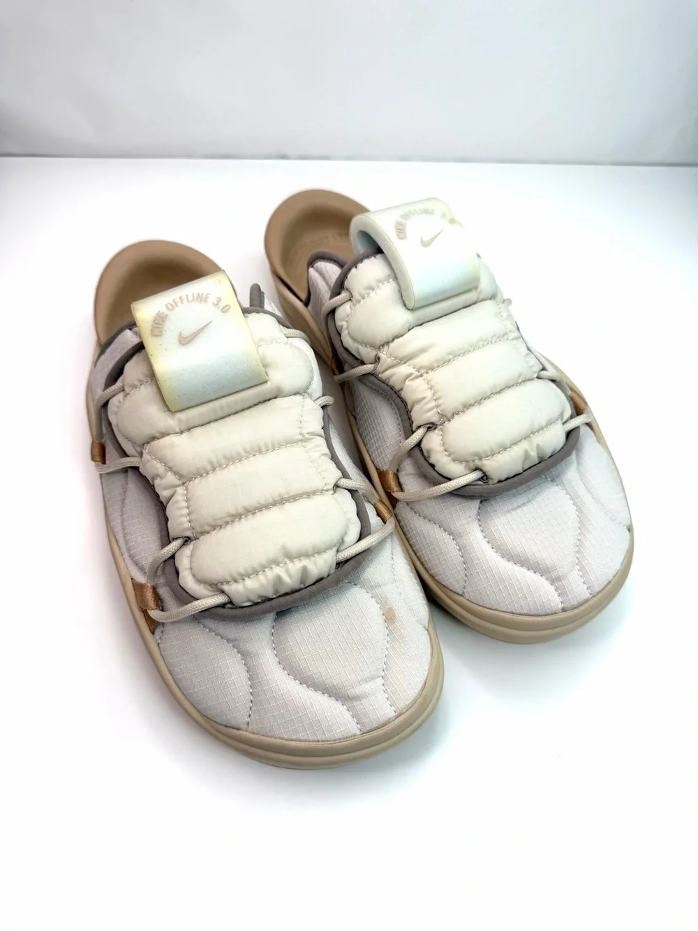 Nike Tan Offline 3.0 Mule Photon Dust Rattan Quilted Slide Sandal